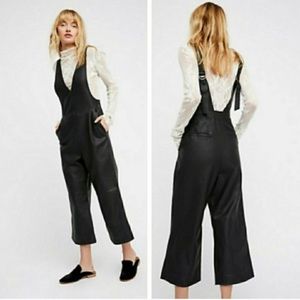 Free people vegan leather jumpsuit